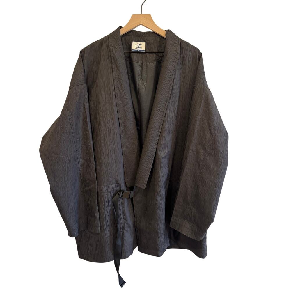 Oromen Kimono Haori Jacket Mens M Black Japanese Yamamoto Pleated